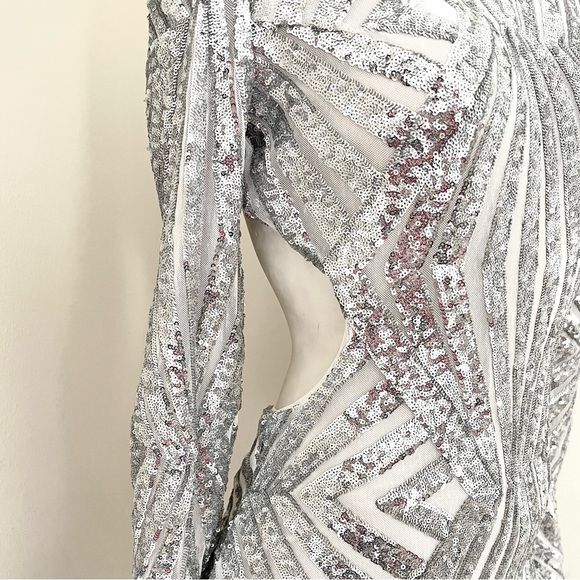 Xtaren Dresses & Skirts - NEW Xtaren backless silver sequin / mesh  dress
